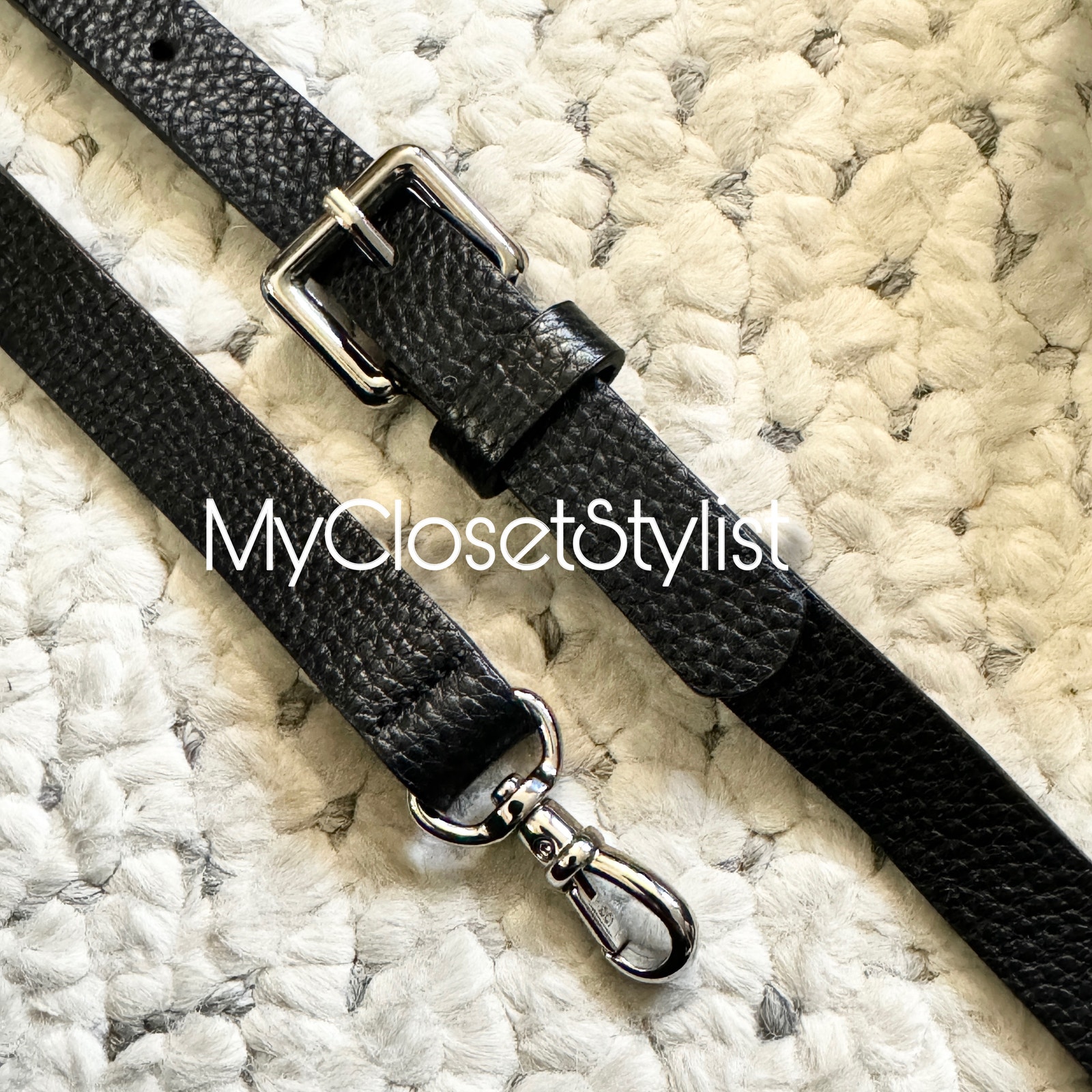 Bandolier Adjustable Crossbody Silver Strap New! Hailey Black Pebbled Leather — image 5 of 8